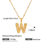 Stainless Steel Letter Bubble Necklace