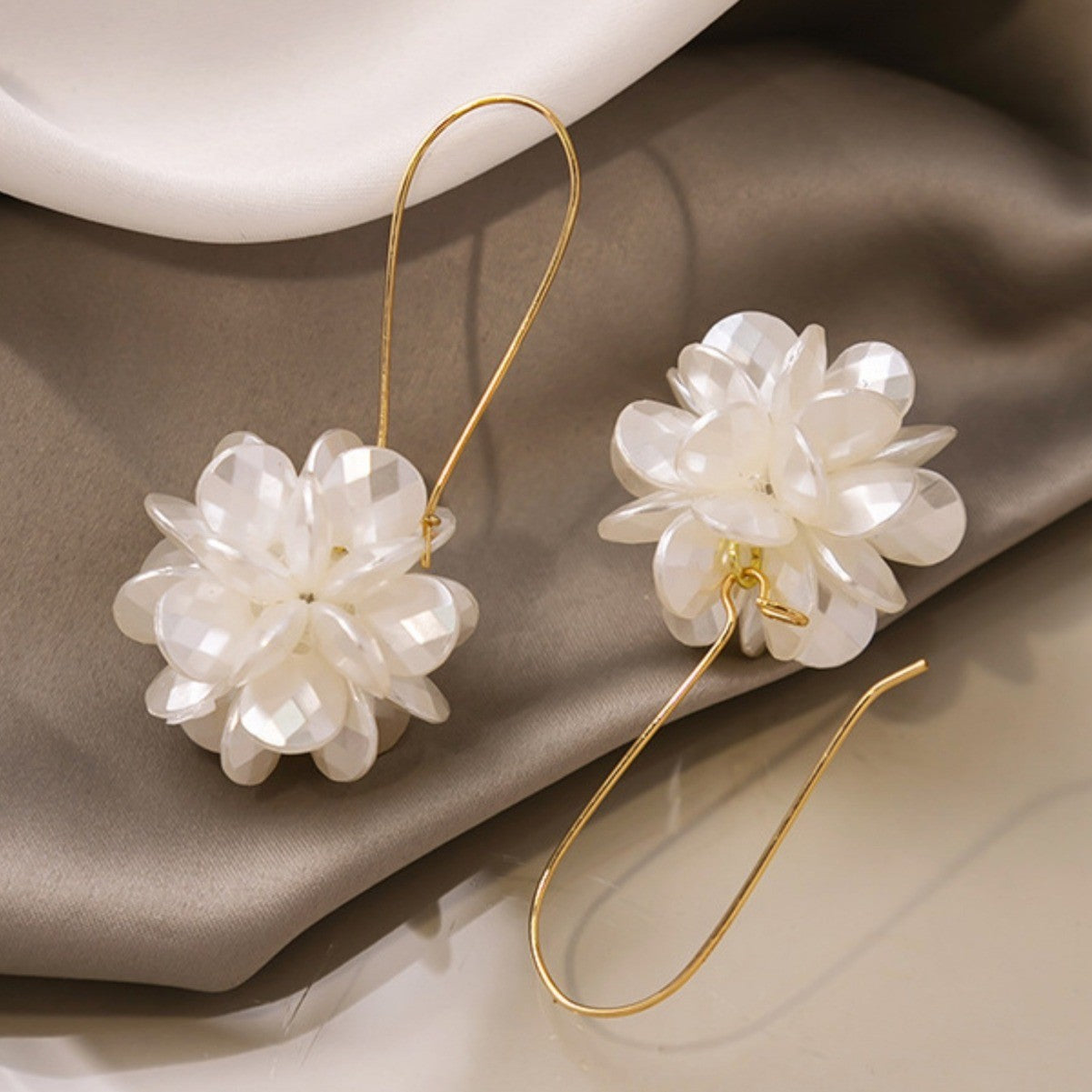 White Petal earrings