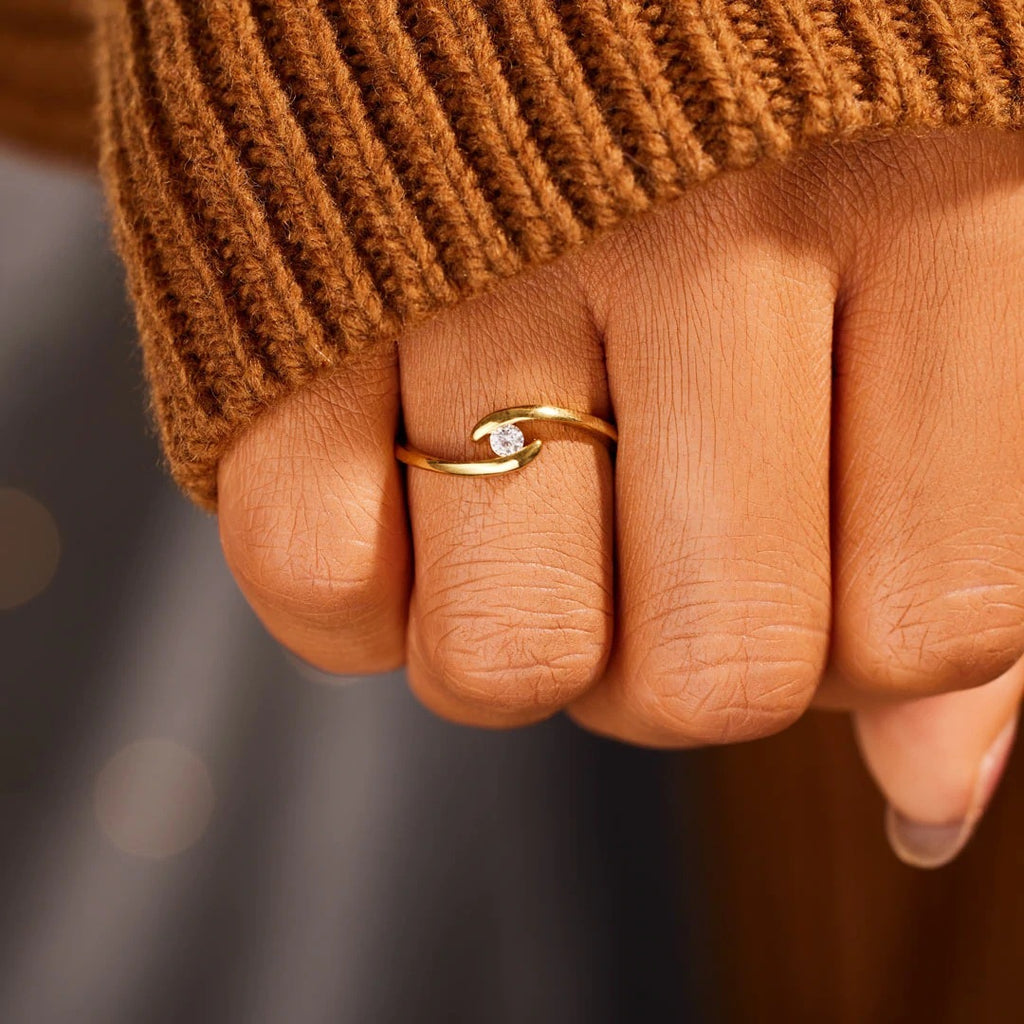 Solitaire Glossy Ring