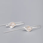 Silver Pearl Flower Earrings