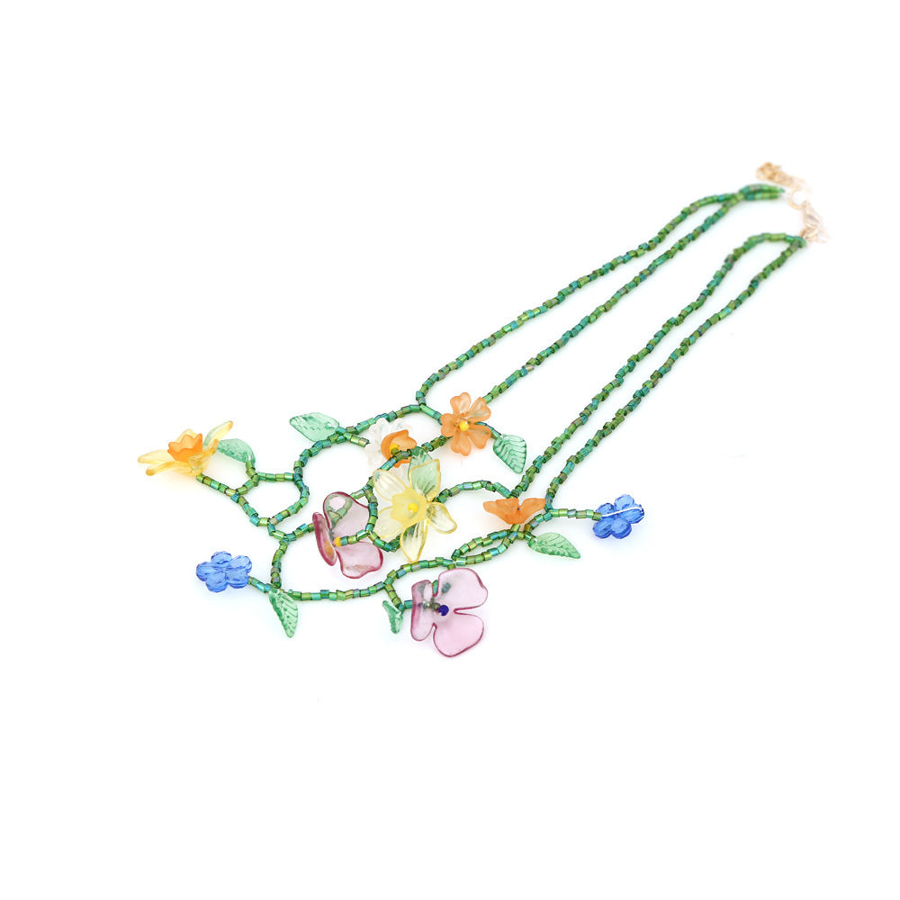 Beaded Flower Necklace