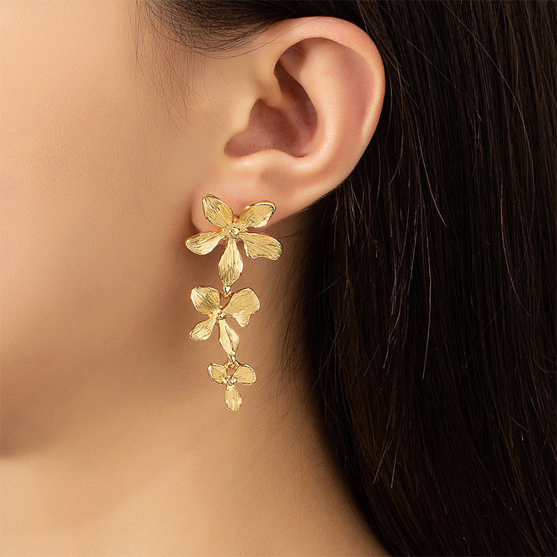 Irregular Long Flower Earrings