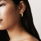 Painted Flower C-Shaped Earrings