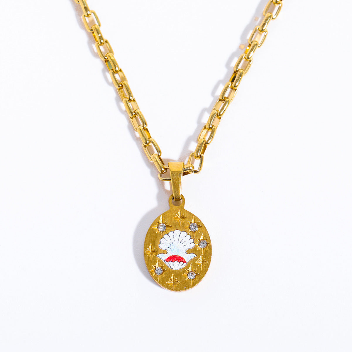 Hand Painting Gold Necklace