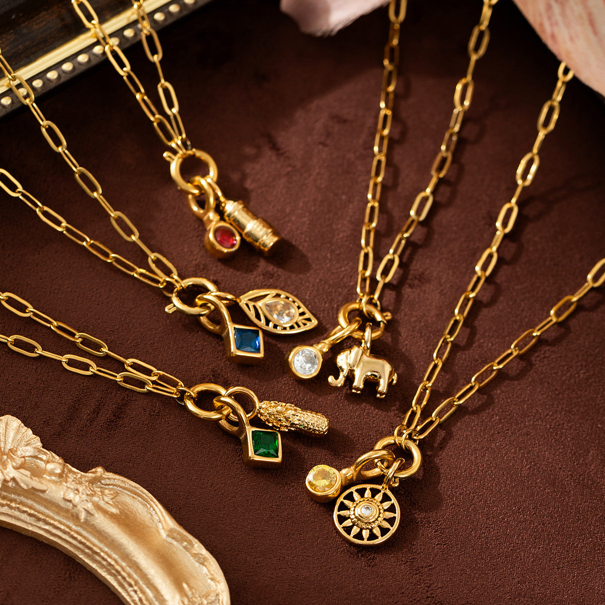 Stainless Steel Feather Pendant Necklace