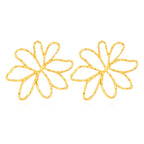 Hollow Matte Gold Flower Earrings
