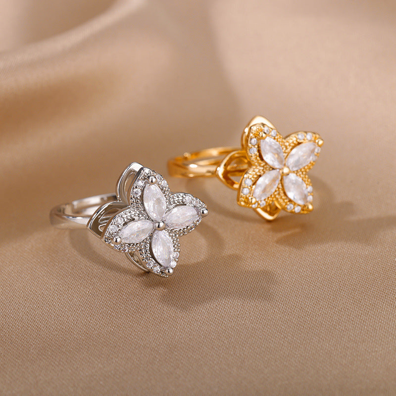 Rotatable Flower Ring