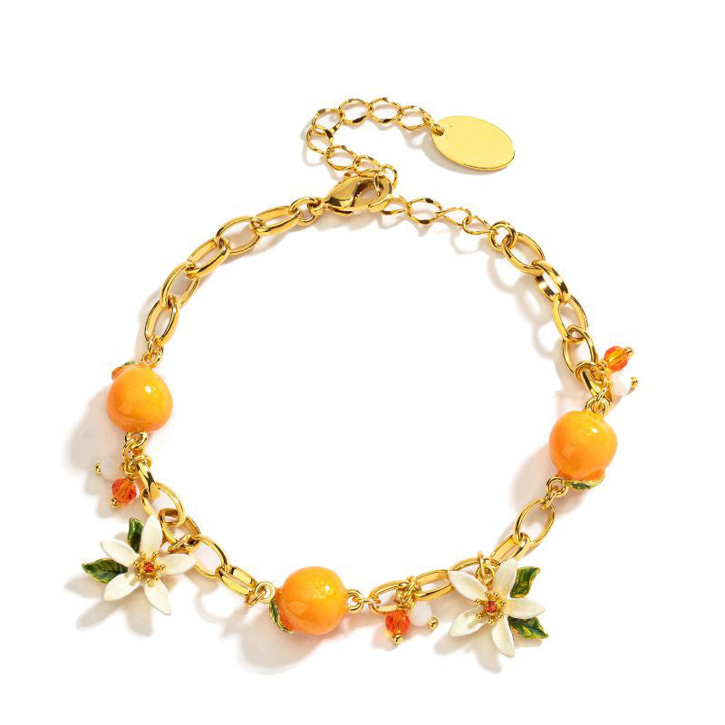 Orange Flower Gardenia Bracelet