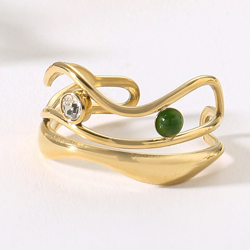 Stainless Steel Zircon Ring