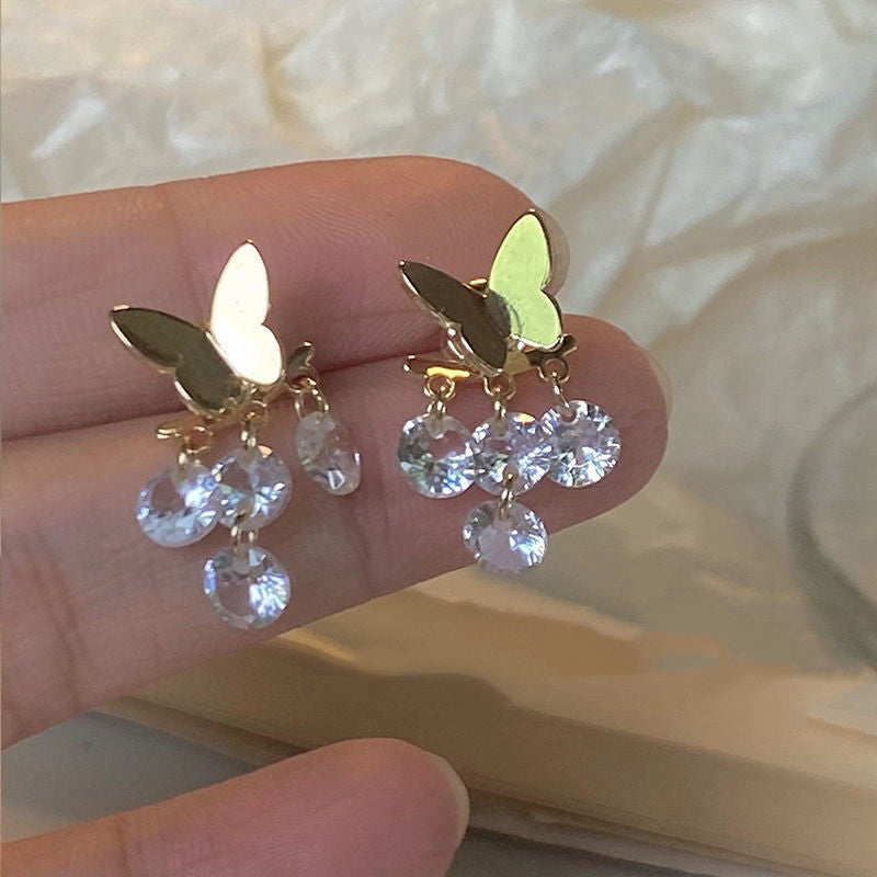 Fairy Gold Butterfly Earrings