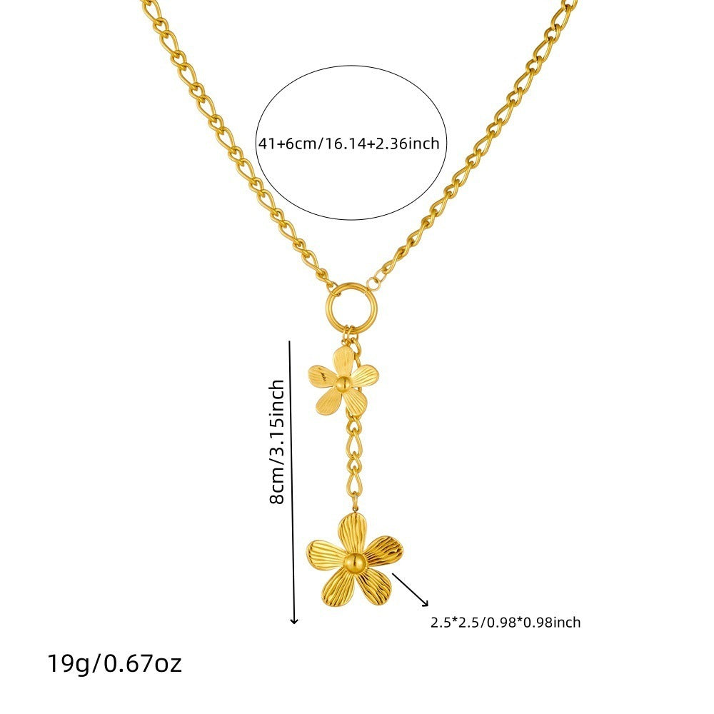Drop-shaped Diamond Love Necklace