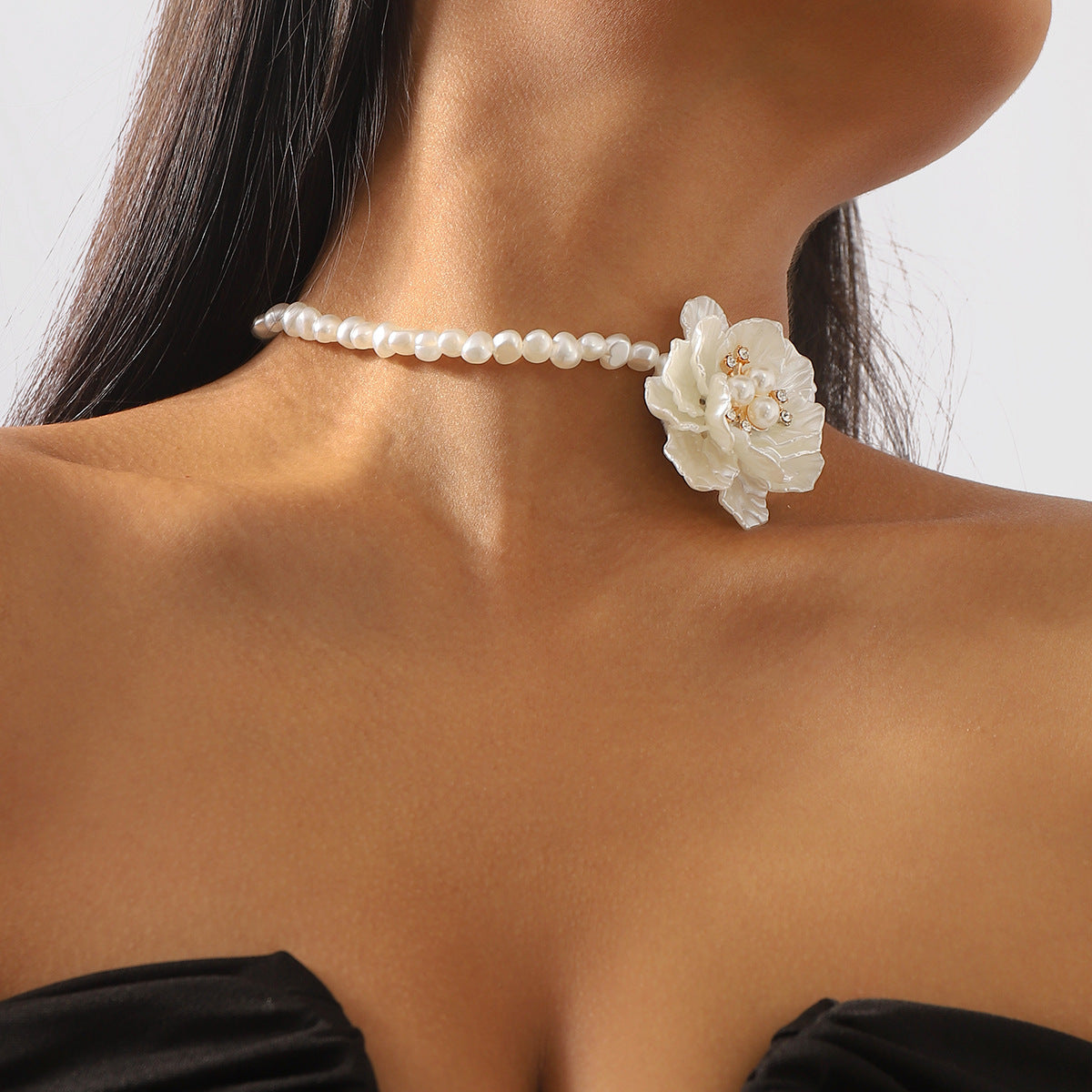 Camellia Pearl Necklace