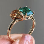Double Stone Zircon Ring