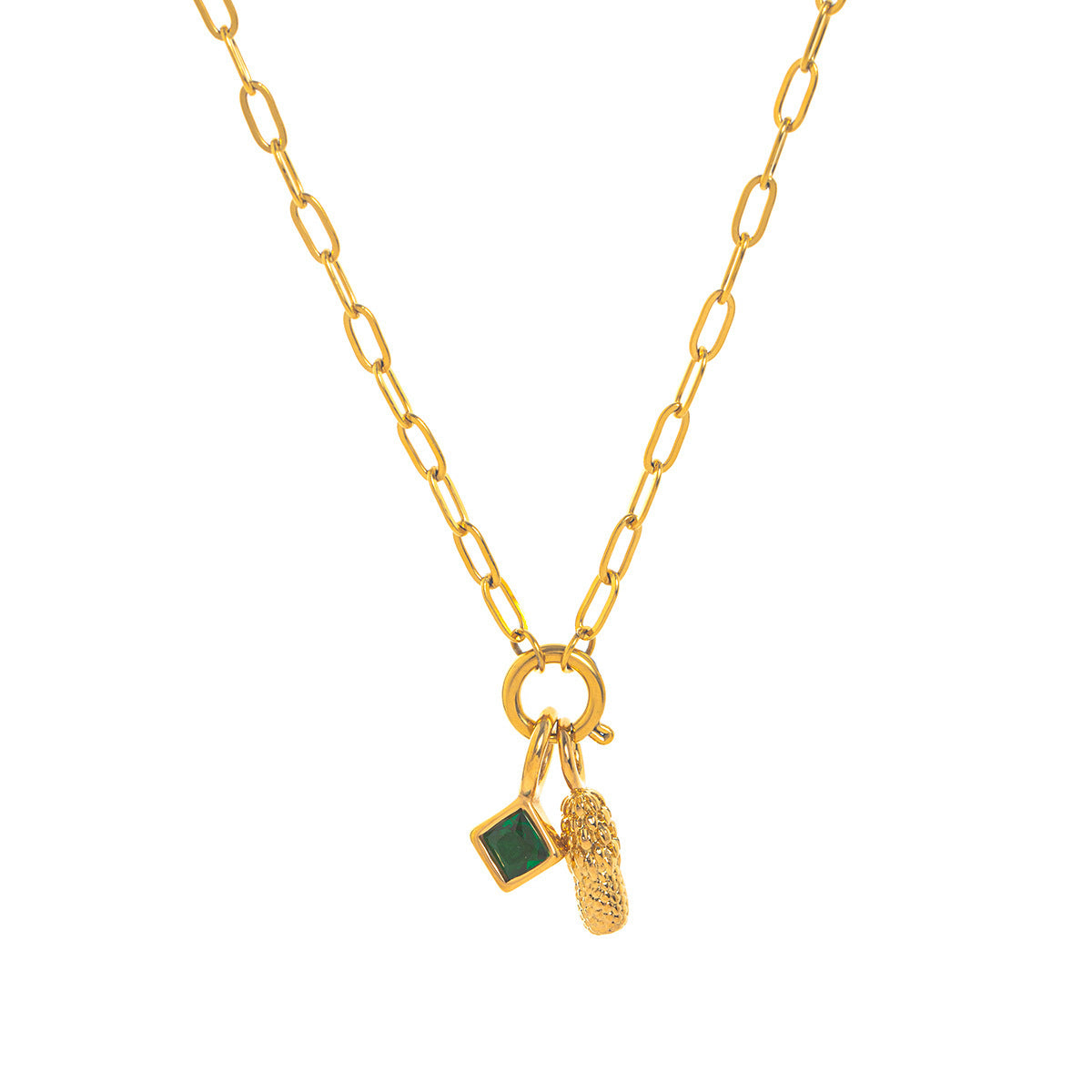 Stainless Steel Feather Pendant Necklace