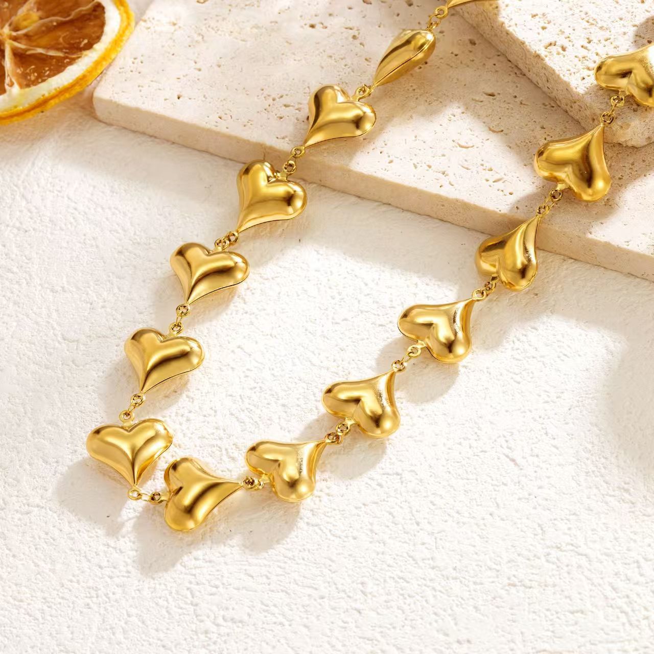 Heart Necklace and Bracelet