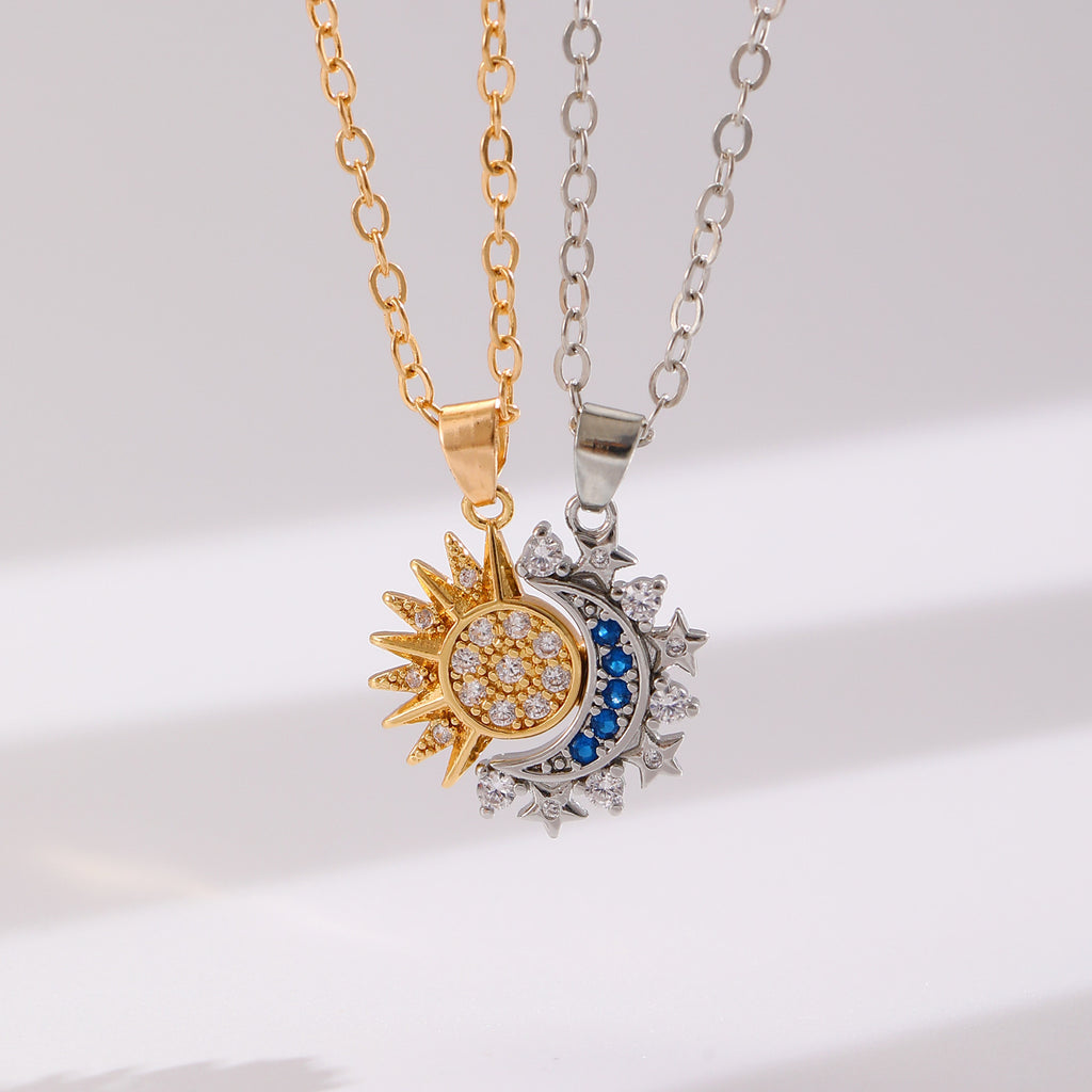 2 Piece Sun & Moon Magnetic Necklace