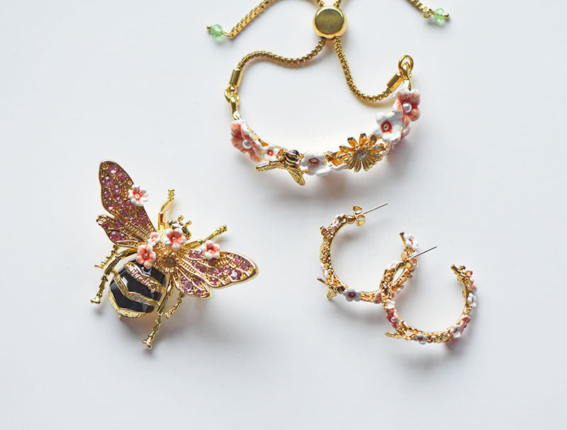 Bee Flower Earrings