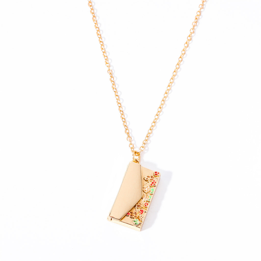 Small Box Ornament Pendant Necklace