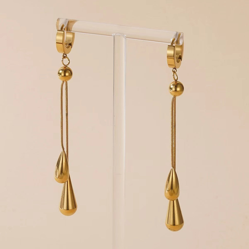 Gold-Plated Tassel Earrings and Necklace