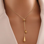 Gold-Plated Tassel Earrings and Necklace