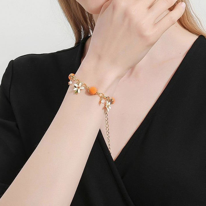 Orange Flower Gardenia Bracelet