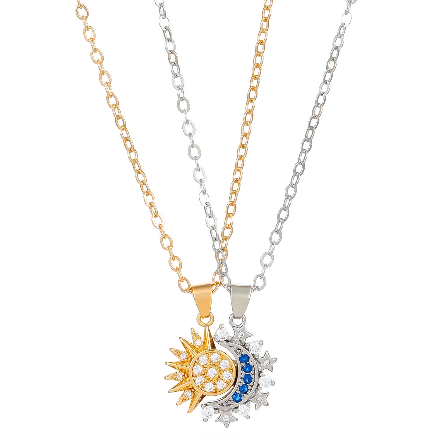 2 Piece Sun & Moon Magnetic Necklace