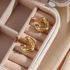 C-Shaped Gold Earrings
