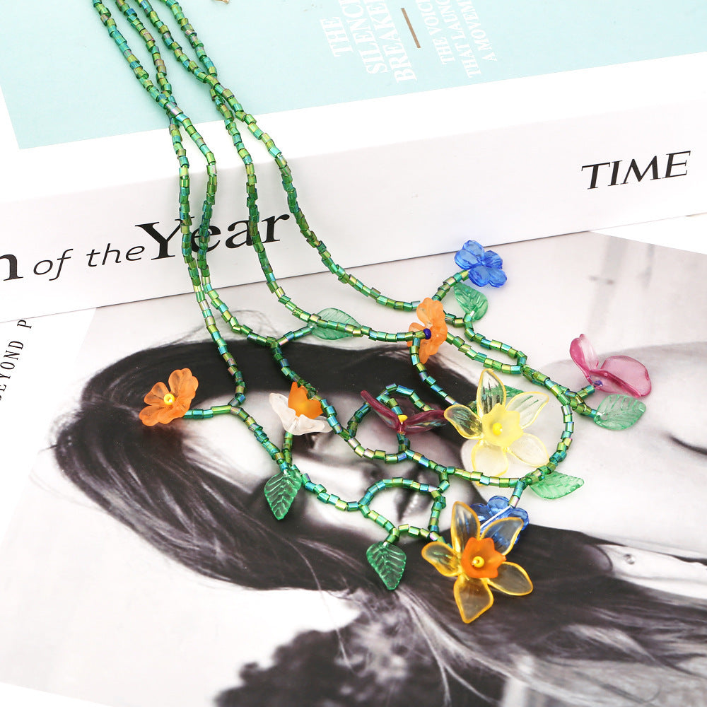 Beaded Flower Necklace