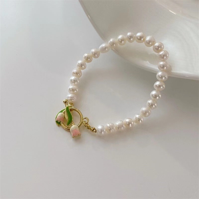 Tulip Flower Pearl Bracelet