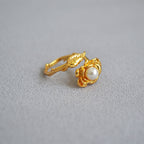 Rose Flower Pearl Ring