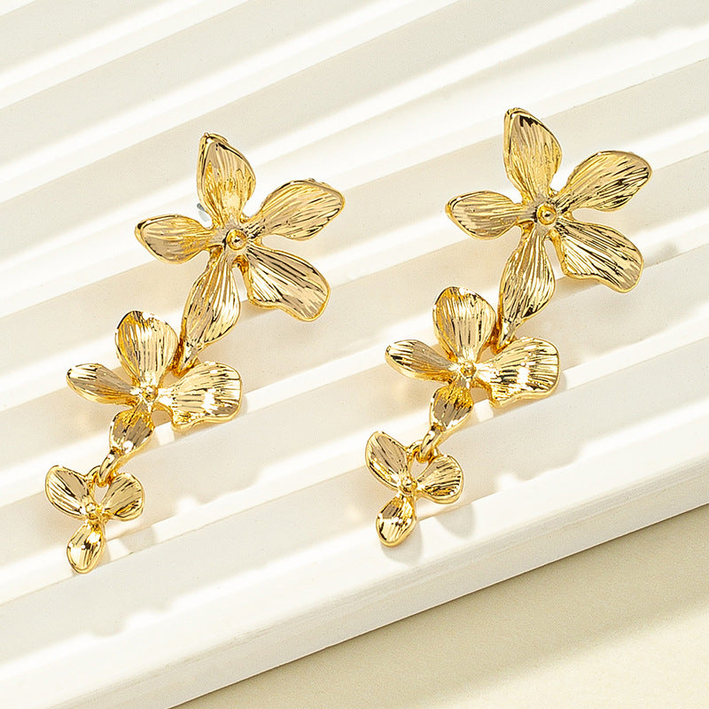 Irregular Long Flower Earrings
