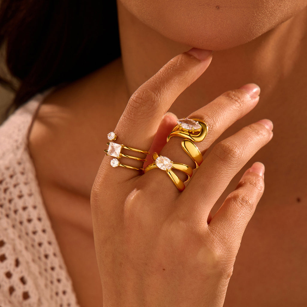 Zircon Stainless Steel Rings