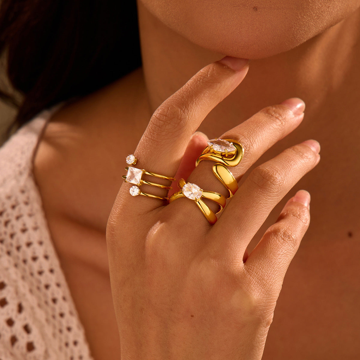 Zircon Stainless Steel Rings