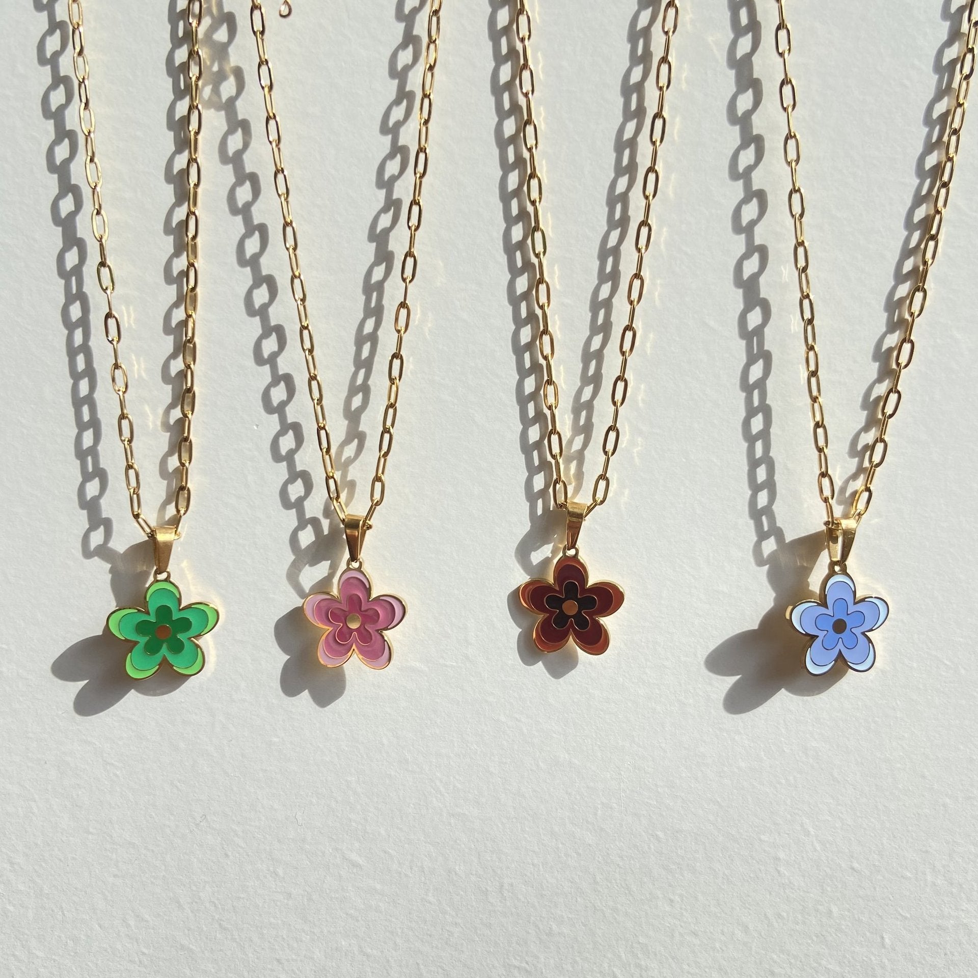 Bold Colorful Flower Pendant Necklace