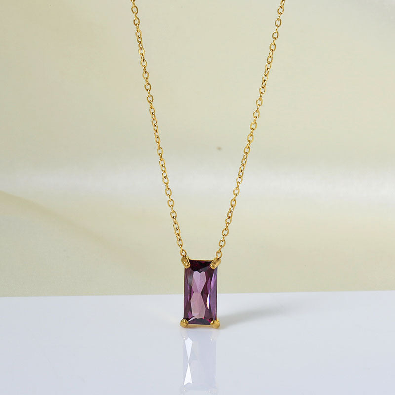 Stainless Steel Zircon Necklace
