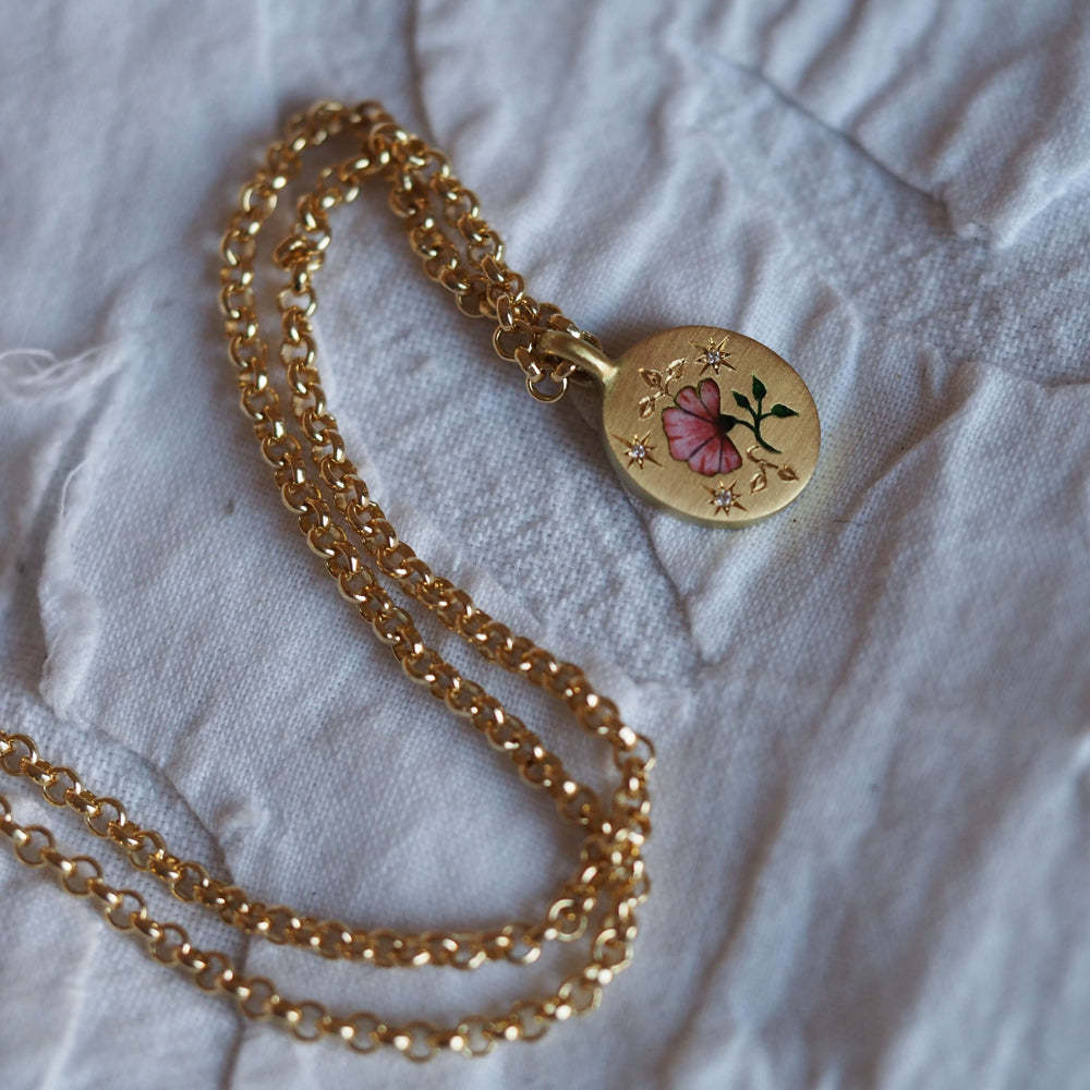 Hand Painting Gold Necklace