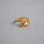 Rose Flower Pearl Ring