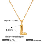 Stainless Steel Letter Bubble Necklace