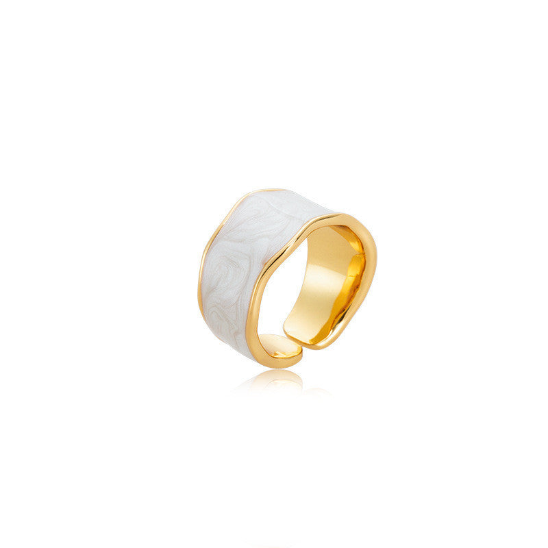 Adjustable Band Pearl Ring