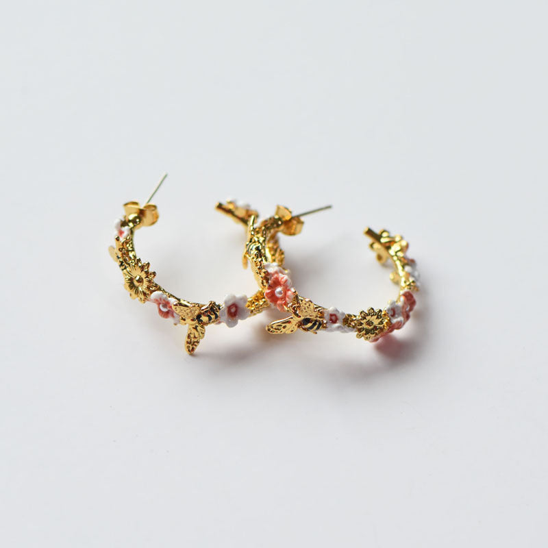 Bee Flower Earrings