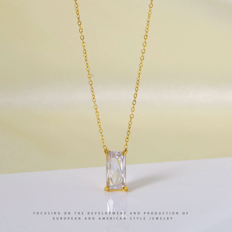 Stainless Steel Zircon Necklace