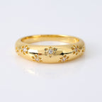 Flower-Engraved Gold Ring