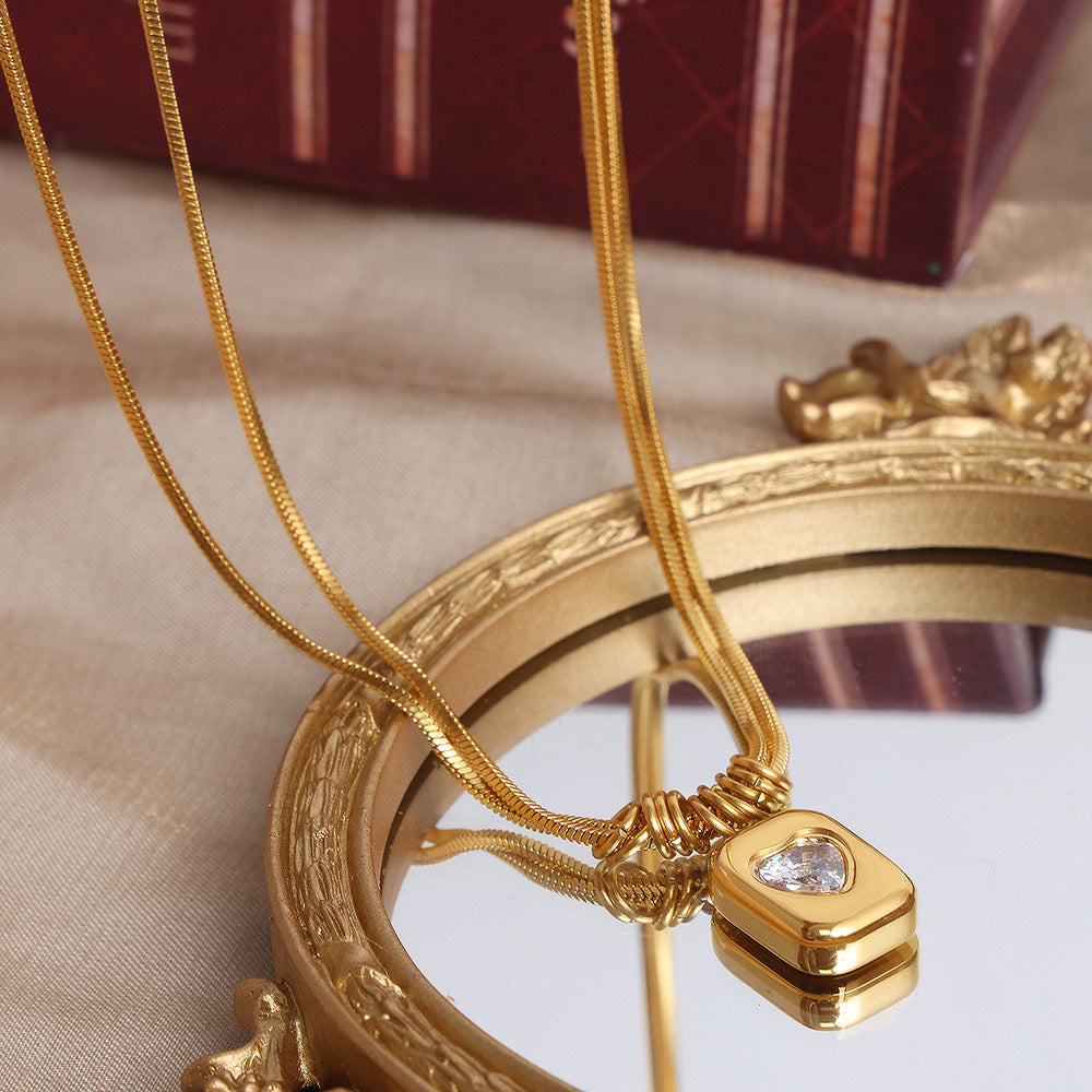 Vintage Love Heart Pendant Necklace