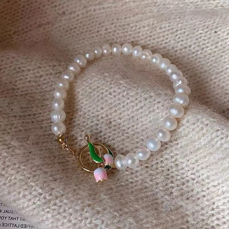 Tulip Flower Pearl Bracelet