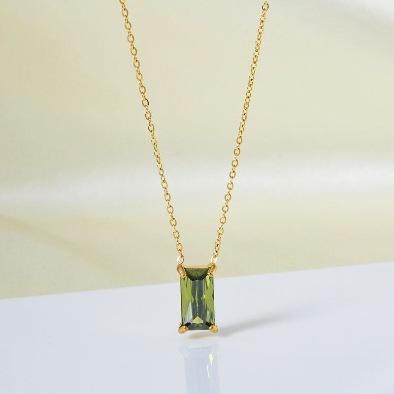 Stainless Steel Zircon Necklace