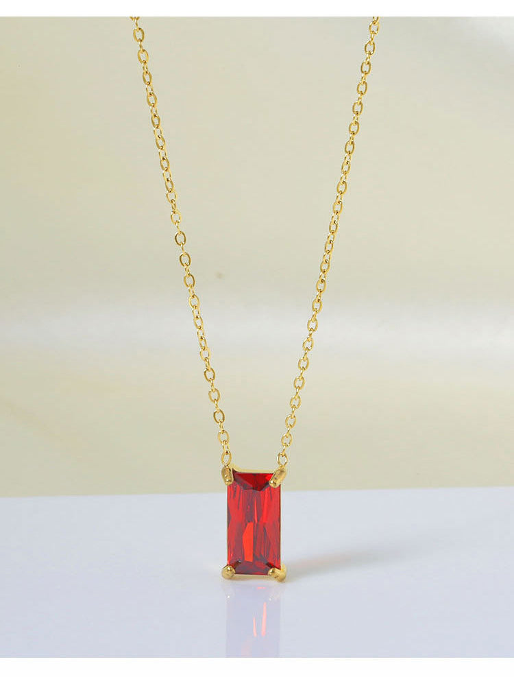 Stainless Steel Zircon Necklace
