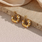 C-Shaped Gold Earrings