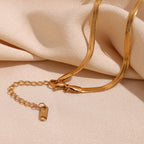 Gold Blade Flower Chain Necklace