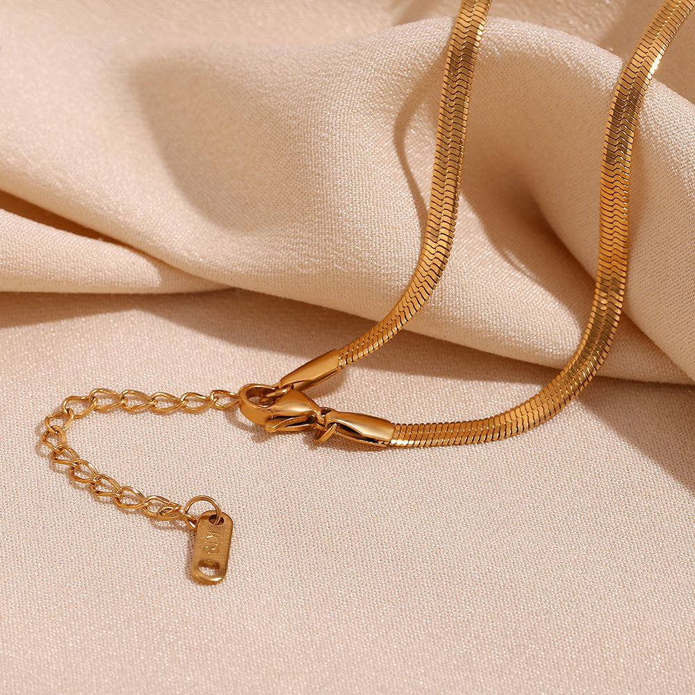 Gold Blade Flower Chain Necklace